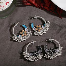 Dangle Earrings Antique Big Round Zircon Tassel For Boho Wedding Bridal Dance Party Turk Afghan Nepal Pendientes Gift