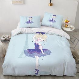 Bedding Sets Children's Bed Linen Set For Home Blanket Cover 150 200 220 Size Sheet Pillowcase Kids Baby Cartoon Ballet