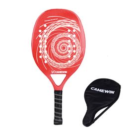 Tennis Rackets CAMEWIN Professional Carbon Beach Tennis Paddle Racket Soft EVA Face Raqueta With Bag Unisex Equipment Padel with Bag Cover 230307