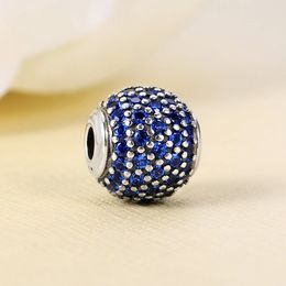925 Sterling Silver Essence Peace & Blue Pave CZ Bead Only Fits European Jewellery Pandora Essence Style Charm Bracelets