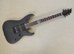 Mtte Black 6 Strings Electric Guitar with Floyd Rose Rosewood Fretboard Strings Through Body Can be Customised