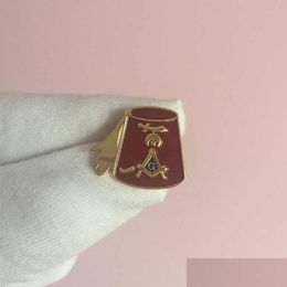 Pins Brooches 10Pcs Soft Enamel Metal Badge Customised Pins And Brooch Masonry Masonic Shriner Hat Lapel Pin Masons Square Compass Dh7Qr