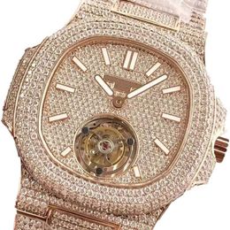 Designer Watches Men's watch diameter 40mm thickness 11mm manual upper chain tourbillon movement Schroever diamond dial sapphire double crystal