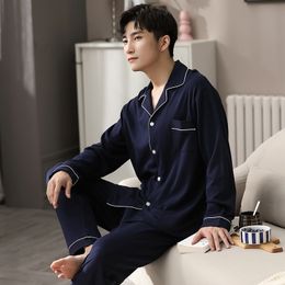 Men's Sleepwear 100% Cotton Pyjamas Winter Men Sleepwear Nightwear Full Sleeves PJ Pijama Hombre Home Clothes 2 Pieces Cotton Pyjama Homme 230307