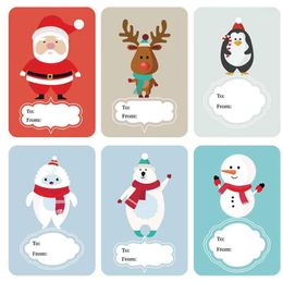 Gift Wrap 250Pcs Merry Christmas Sticker Rectangle Handmade Card Box Package Santa Thank You Label Sealing Stickers Wedding Party Supplies