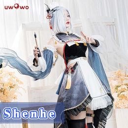 Anime Costumes UWOWO Shenhe Cosplay Maid Dress Halloween Christmas Come Game Genshin Impact Fanart Shenhe Cosplay Maid Role Play Z0301