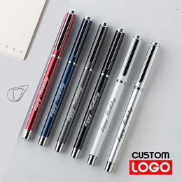 Gel Pens Advertising Pen Custom Ballpoint Pen Metal Hook Business Signature Pen Gel Pen Lettering Engraved Name Stationery Wholesale J230306