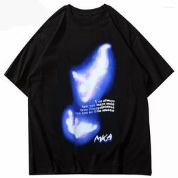 Men's T Shirts Loose Hole Casual Hip Hop Ulzzang Streetwear Short Sleeve Tshirts For Men Women Black Tshirt Oversized Cotton Clothes Unisex