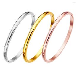 Bangle 4MM Simple Lovers Woman Men Stainless Steel Bracelets Charm Feminina Couple Bracelet Gifts Wedding Party Trendy Jewellery