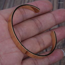 Bangle Stylish Minimalist Design Solid Thick Strip Band Gold Metal Adjustbale Bracelet Cuff For Unisex Women Watch Accessory