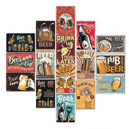 Classic Beer Poster Plaque Metal Painting Vintage Bar Pub Tin Plates Decorative Plates Bar Pub Club Home Wall Decoration 30X20cm W03