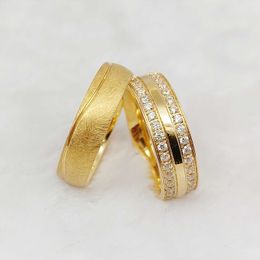 Band Rings High Quality Designer Lover's Ladies 18k gold plated cz diamond fashion Jewellery rings Vintage Promise Wedding Rings for Couples AA230306