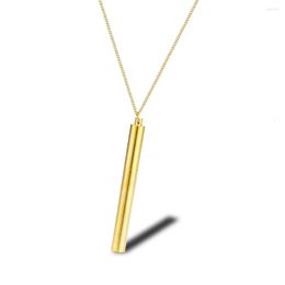 Pendant Necklaces Fashion Geometry Cylindrical Simple Necklace Stainless Steel Creative Design Men's Hip Hop Jewelry