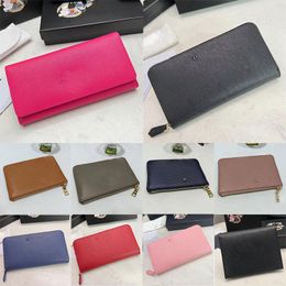 Saffiano Leather Wallets Triangle Logo internal pockets coins cards Metal lettering logos Large logo purse Wallet Luxury Designer Pouch 2023