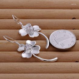 Stud Earrings 925 Silver Trendy Jewellery Four-leaf Clover Wholesale Azns LE162