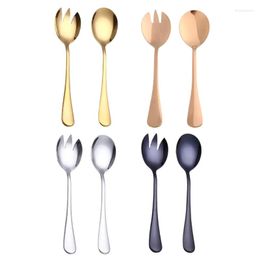 Dinnerware Sets 2 Pack Salad Spoon And Fork Serving Set Servers 4 Colours For Kitchen