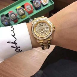 Luxus -Männer -Top -Marke Date Red Face Diamond Watch Herren Automatisch 3A Sapphire 18K Gold Mechanical Watch 3A Qualität Luxu256w