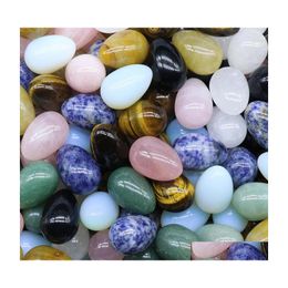 Stone 20Mmx30Mm Egg Shaped Natural Healing Crystal Mascot Mas Accessory Minerale Gemstone Reiki Home Decoration Wholesale Drop Deliv Dh5Nu