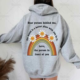 Wo Sweatshirts Erkek Hoodies Sweatshirtler Arkamdaki Sevgili Kişi Modaya uygun estetik pozitif titreşimler Stranger Better World Sweatshirt kazak 230307