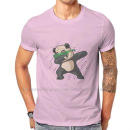 T-shirts Men's t Cute Little Panda with Glasses Dabbing Dance Graphic 2023 Printing Streetwear Leisure Shirt Men Short Sleeve 5ues