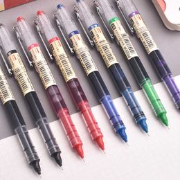 Gel Pens 67pcsset 05mm Roller Pen BlackRedblue Colour ink Straight Liquid Rollerball Gel Pen for School Office Stationery Kawaii J230306