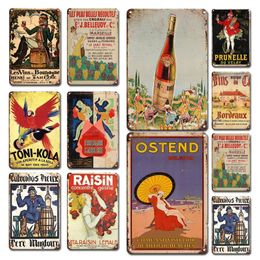 Classic Red Wine Vintage Metal Tin Sign Decorative Plaque Retro Bar Pub Club Decoration Wall Decor Metal Plate Art Stickers 30X20cm W03