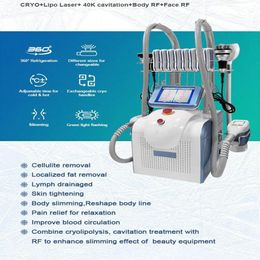 CRYO 40K Vacuum Cavitation RF Slimming Machine Liposuction Lipo Laser System Fat Loss Machine Table 360 Cryolipolysis Fat Freezing For Salon Use