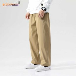 Men's Pants Men Casual Pants Loose Straight Wide Leg Pants Men New Retro Streetwear Skateboard Neutral Trousers Fashion Solid Colour Pants Z0306