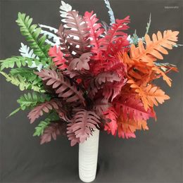 Decorative Flowers 7P Fake Long Stem Cypress Leaf (3 Stems/piece) 33.1" Simulation Greenery Oversize Leaves For Wedding Home Artificial