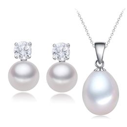 Earrings Necklace Real Natural Pearl Jewellery Sets 925 Sterling Silver Bridal Wedding Women Selling 230307