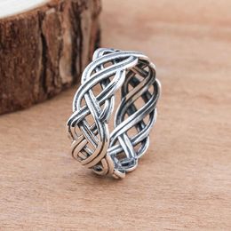 Band Rings Bohemian Vintage Jewellery Retro Silver Colour Infinity Intertwined Cross Celtic Knot Ring Women Engagement Ring Wedding Band Gifts AA230306