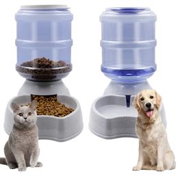 Dog Bowls Feeders 38L Gravity Water Dispenser Automatic Cat Feeder Drinker Bottle Food Pet Feeding Bowl for 230307