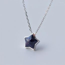 Pendant Necklaces DXJEL 925 Sterling Silver Black Sandstone Star Necklace Agates Boho Jewellery Accessories Choker For Women