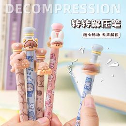 Gel Pens Kawaii Novelty 360 Degree Rotation Decompression Mechanical Gel Ink Pens Cute Pen School Office Writing Supplies Stationery Gift J230306