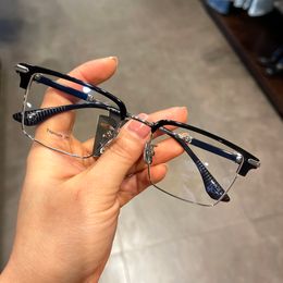 Men Business Frame Eyeglasses Vintage Fashion Suqare Glasses Spectacle Frame for Women Black Gold Myopia Optical Eyewear with Original Case