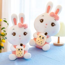 40cm Lovely Cute Rabbit With Bubble Boba Plush Stuffed Cartoon Toys Pillows