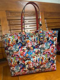 Mixed Printing Women luxurys Big Bags Platfor doodling designer handbags totes composite genuine leather purse shoulder bag with wallets