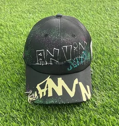 High-end Fashion Baseball Cap for Men Black Graffiti Caps Adjustable Hip-hop Sunhats