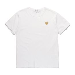 Designer TEE Men's T-Shirts CDG Com Des Garcons Little Gold Heart Play T shirt Womens XL White New