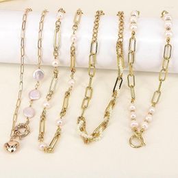 Pendant Necklaces Vintage Irregular Pearl Copper Chunky Clavicle Necklace Trend Geometric Collar Choker Statement Bohemian JewelryPendant El