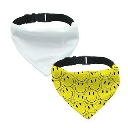 Sublimation Blanks Pet Scarf with Adjustable Buckle Polyester Pet Triangle Scarfs Kerchief for All Size Dogs j0307