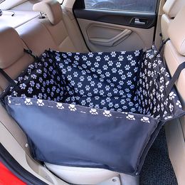 Dog Travel Outdoors Cute Foot Print s Bag Waterproof Rear Back Pet Car Seat Cover Mat Hammock Cushion Carrying For s Safety 230307