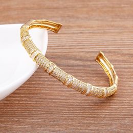 Bangle Nidin Fashion Geometric Rhinestone Opening Adjustable Zircon Women Simple Design Jewelry Classic Gift WholesaleBangleBangleBangle Ken