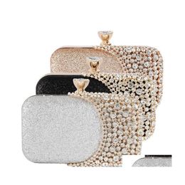 Handbags Purses Evening Bag Women Clutch Gorgeous Pearl Crystal Beading Bridal Wedding Party Bags Crossbody Purse Drop Delivery Ev Dh2Ud