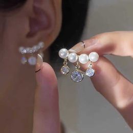 Charm Fashion Zircon Tassel Pearl Ear Cuff Earrings For Women Korean Style Delicate New Jewellery Wholesale G230307