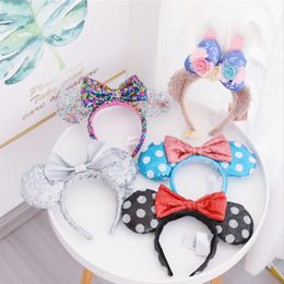 Partihandel Party Decoration Hair Accessories Mouse EarS PAINBAND PESKINS BOWS CHARACTOR FÖR KVINNA KIDS FESTIVAL Hårband Girls Partyhair I0307