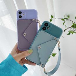Cell Phone Straps Charms Portable Crossbody Chain Wallet Case for S22 Note 20 Ultra Lite S20 S21 A21S 51 71 31 41 50 70 12 A32 42 72