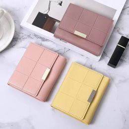 Wallets Korean Women's Large Capacity Buckle Zipper Wallet Short High Quality Leather Student Women Men