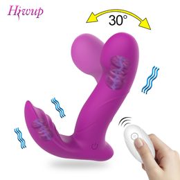 Vibrators Wireless Remote Control Dildo Clitoris Stimulator Wearable Finger Wiggling Vibrator Female Sex Toys Shop for Women Couples Adult 230307