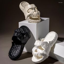 Slippers Men Skull Design Single Band Slides 2023 Could EVA Platform Couple Beach Sandals Unique